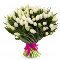 Bouquet of 75 white tulips